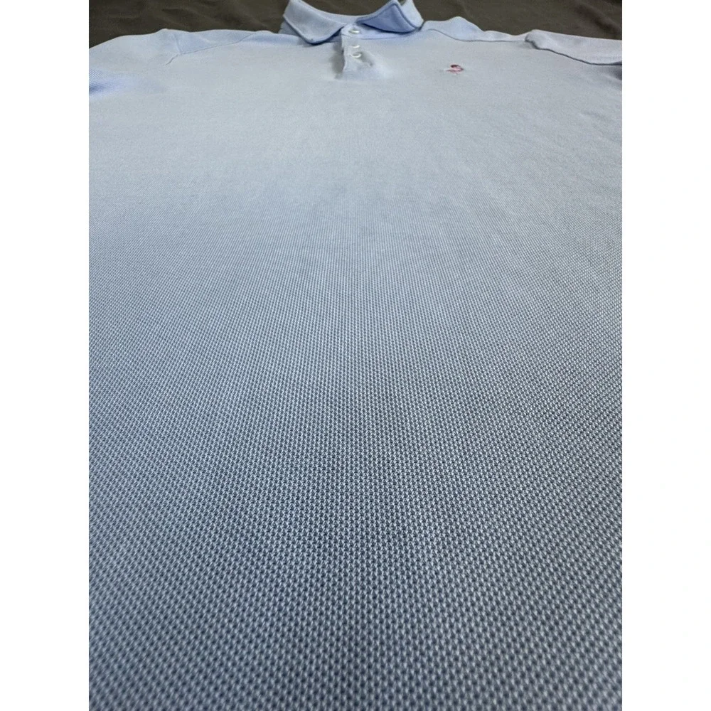 Tommy Bahama IslandZone Supima Cotton Polo Shirt Mens XL Light Blue Flamingo S/S
